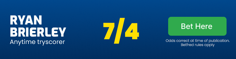 Ryan brierley anytime tryscorer @ 7/4