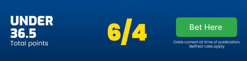 Under 36. 5 total points @ 6/4