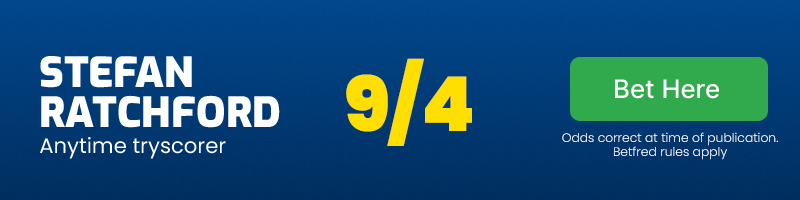 Stefan ratchford anytime tryscorer @ 9/4