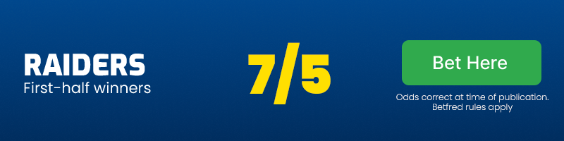 Canberra raiders first half winners @ 7/5