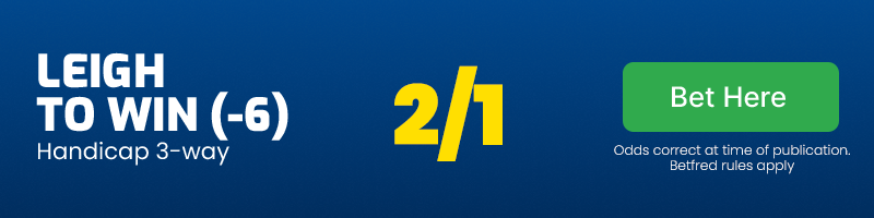 Leigh to win -6 @ 2/1