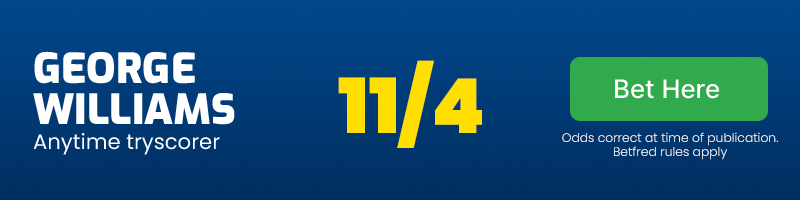George williams anytime tryscorer @ 11/4