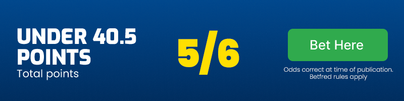 Under 40. 5 points @ 5/6
