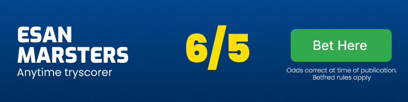 Esan marsters anytime tryscorer @ 6/5