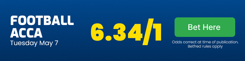 Football acca at 6. 34/1