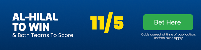 Al-hilal to beat al-nassr & both teams to score at 11-5