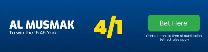 Al musmak to win the 15. 45 york at 4-1