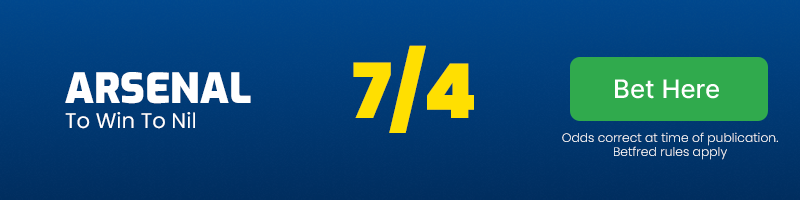 Arsenal to win to nil vs man united at 7-4
