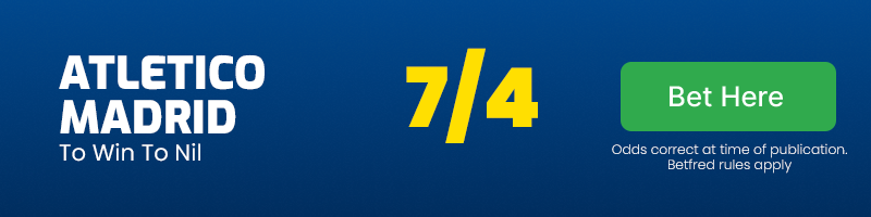 Atletico madrid to win to nil vs getafe at 7-4