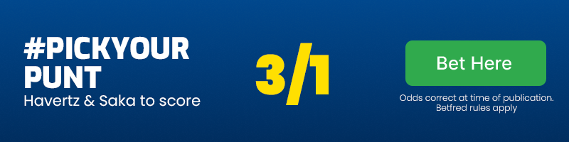 Havertz and saka to score at 3/1