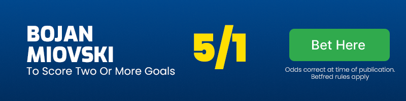Bojan miovski to score two or more goals in aberdeen vs livingston at 5-1