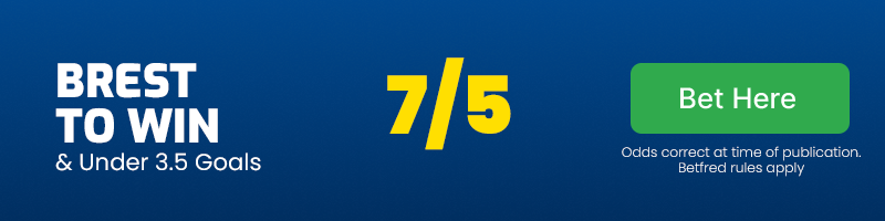 Brest to beat reims & under 3. 5 goals at 7-5