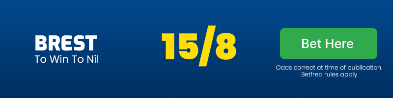 Brest to win to nil vs reims at 15-8