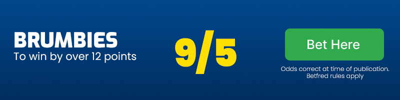 Brumbies to win by 12 points at 9/5