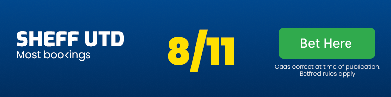 Sheffield united most bookings at 8/11