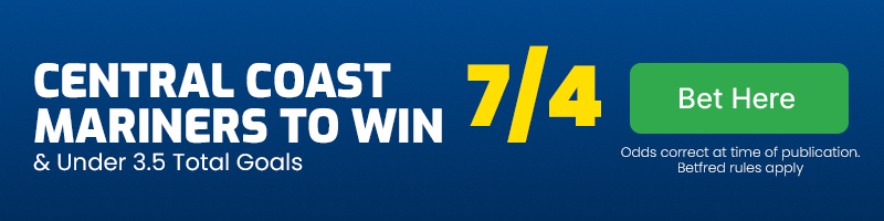 Central coast mariners to beat melbourne victory & under 3. 5 total goals at 7-4 Central coast mariners to beat melbourne victory & under 3. 5 total goals at 7-4
