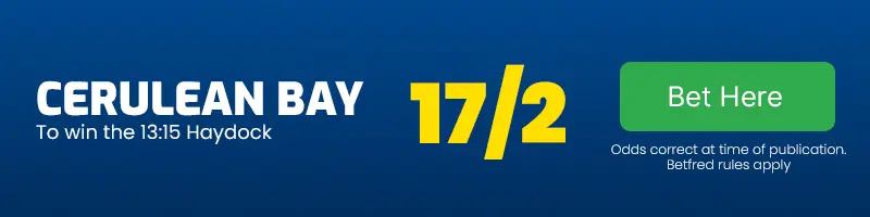 Cerulean bay to win the 13. 15 haydock at 17-2