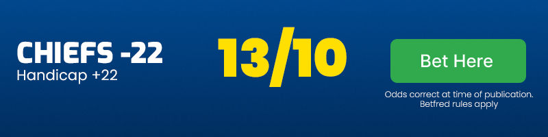 Chiefs -22 at 13-10
