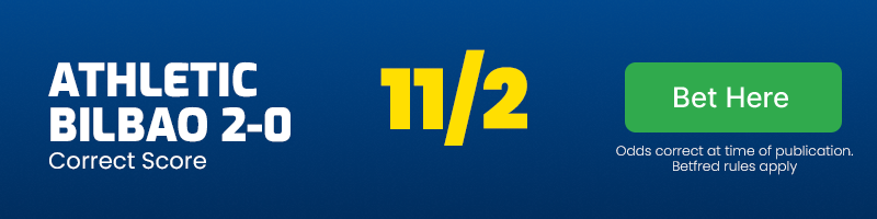 Correct score - athletic bilbao 2-0 vs osasuna at 11-2