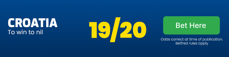Croatia to win to nil at 19/20