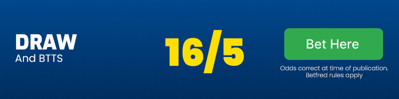 Draw and both teams to score at 16/5