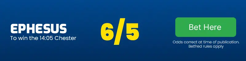 Ephesus to win the 14. 05 chester at 6-5