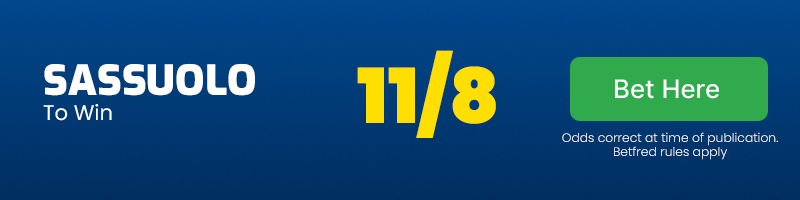 Football bet of the day, sunday may 19 - sassuolo to beat cagliari at 11-8