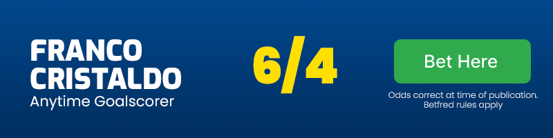 Franco cristaldo anytime goalscorer at 6-4