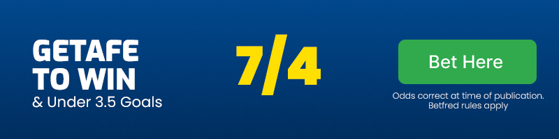 Getafe to beat mallorca & under 3. 5 goals at 7-4