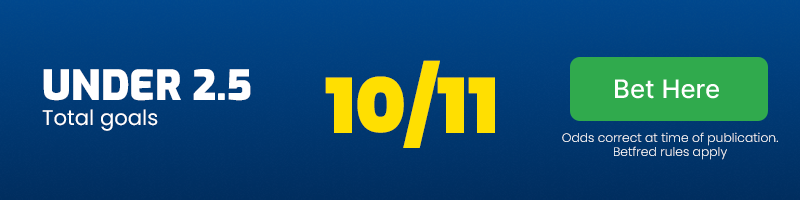 Under 2. 5 goals at 10/11