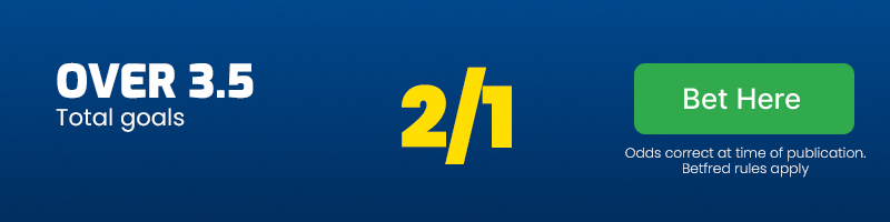 Over 3. 5 goals at 2/1