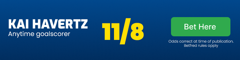 Kai havertz anytime goalscorer at 11/8