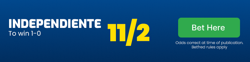 Independiente to win 1-0 at 11/2