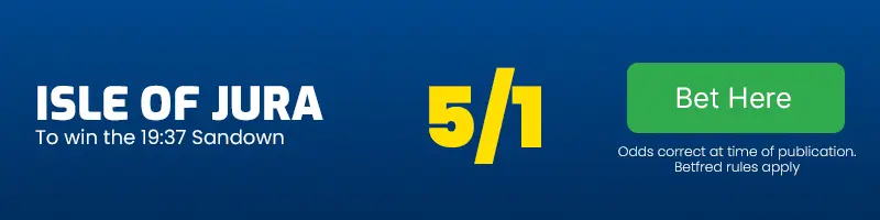 Isle of jura to win the 19. 37 sandown at 5-1