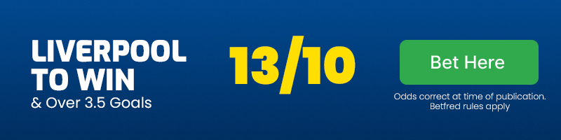 Liverpool to beat tottenham & over 3. 5 goals at 13-10