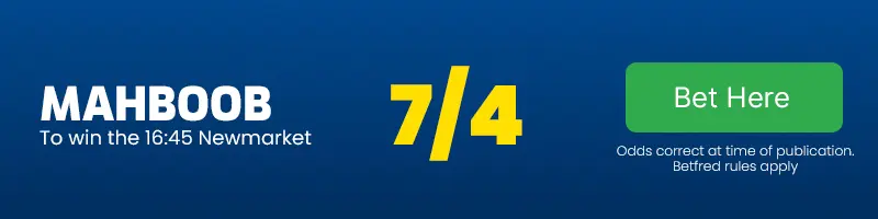 Mahboob to win the 16. 45 newmarket at 7-4