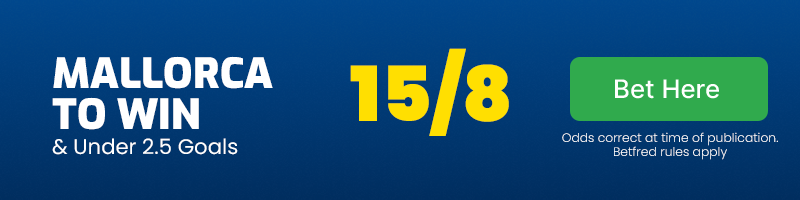Mallorca to beat las palmas & under 2. 5 goals at 15-8
