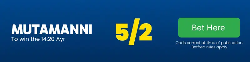 Mutamanni to win the 14. 20 ayr at 5-2