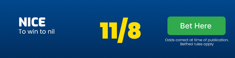 Nice to win to nil at 11/8