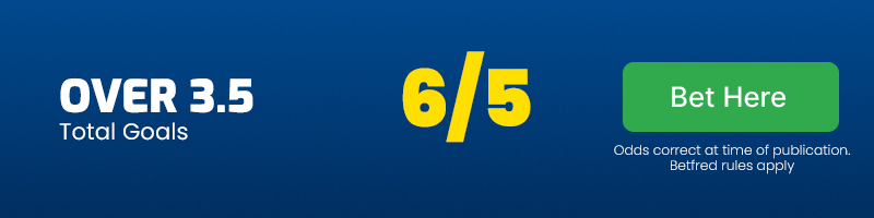Over 3. 5 total goals in brighton vs aston villa at 6-5