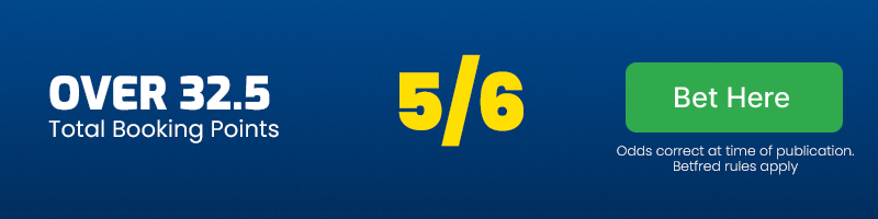 Over 32. 5 total booking points in las palmas vs alaves at 5-6