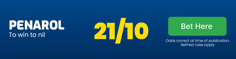 Penarol to win to nil at 21/10