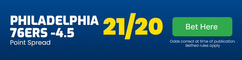 Philadelphia 76ers -4. 5 at 21-20