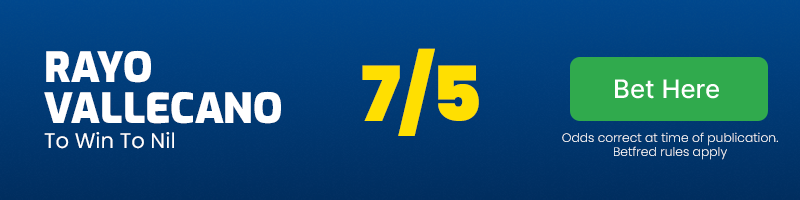 Rayo vallecano to win to nil vs granada at 7-5