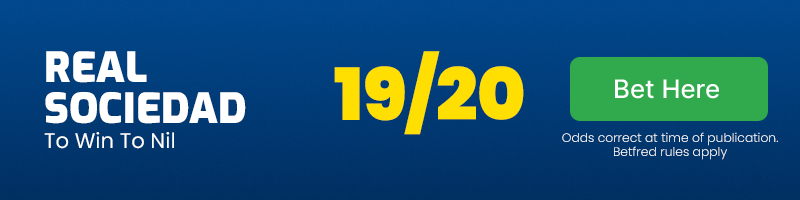 Real sociedad to win to nil vs las palmas at 19-20