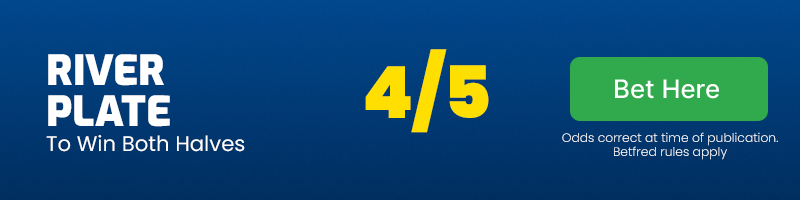 River plate to win both halves in river plate vs deportivo tachira at 4-5
