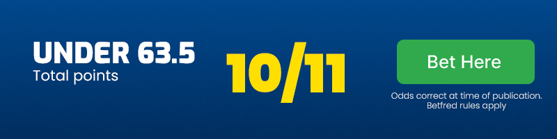 Under 63. 5 points at 10/11