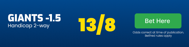 Huddersfield giants -1. 5 handicap at 13/8