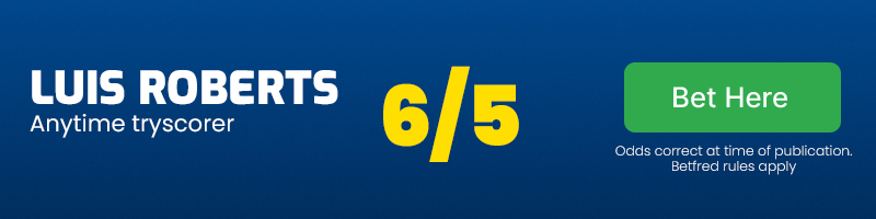Luis roberts anytime tryscorer at 6/5