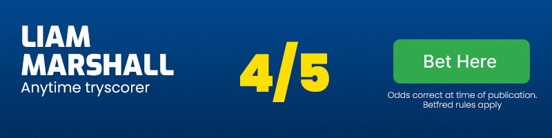 Liam marshall anytime tryscorer at 4/5